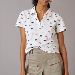 NWT Maeve Embroidered Polo Shirt Shirt Size L